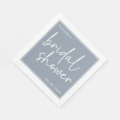 Stofbloem Blauwe Minimalistische Script Bruidsdouc Servet (Hoek)