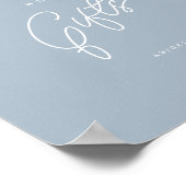 Stofbloem Blauwe Minimalistische Script Kaarten en Poster (Hoek)