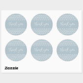 Stofbloem Blauwe Moderne Boho Dank Je Ronde Sticker (Vel)
