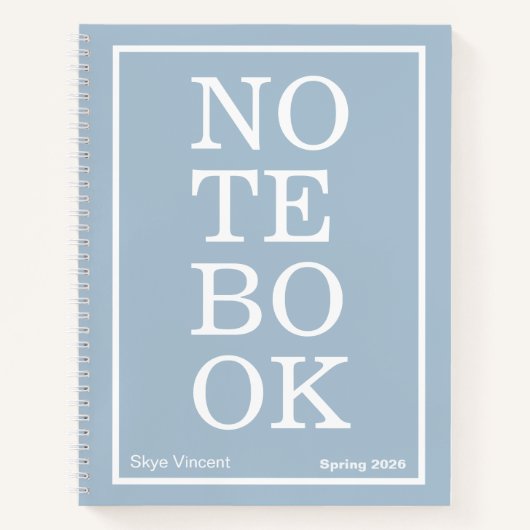 Stofbloem Blauwe Moderne Grote "NOTITIEBOEK" Notitieboek (Voorkant)