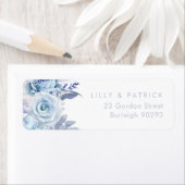 Stofbloem Blauwe Moderne Trouw Retour Adres Etiket (Insitu)