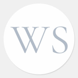 Stofbloem Blauwe Monogram Beginletters Envelope Ze Ronde Sticker