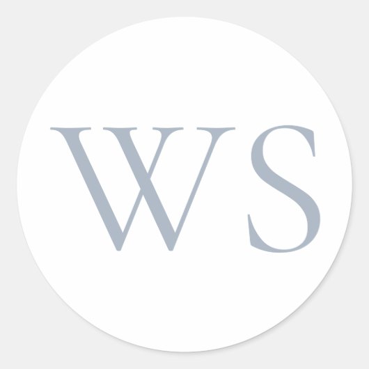 Stofbloem Blauwe Monogram Beginletters Envelope Ze Ronde Sticker (Voorkant)
