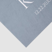 Stofbloem Blauwe Monogram Initiaal Minimaal Modieu Tissuepapier (Detail)