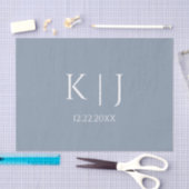 Stofbloem Blauwe Monogram Initiaal Minimaal Modieu Tissuepapier (Craft)