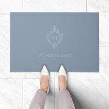 Stofbloem Blauwe Monogram Wapenschild Elegante Vin