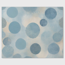 Stofbloem Blauwe Organische Stip Blender Patroon Cadeaupapier