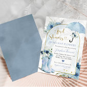 Stofbloem Blauwe Paraplu April Buien Baby Shower Kaart