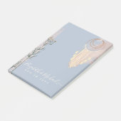 Stofbloem Blauwe Perzik Boho Bruiloft Post-it® Notes (Schuin)