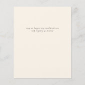 Stofbloem Blauwe Perzik BOHO Trouw Uitnodiging (Achterkant)