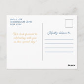 Stofbloem Blauwe Prinses Bloemige Quinceañera Briefkaart (Achterkant)