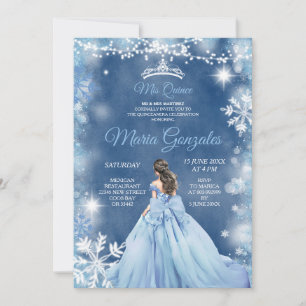 Stofbloem Blauwe Prinses Witte Winter Mis Quince Kaart