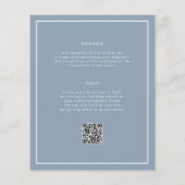 Stofbloem Blauwe QR Code Budget Trouw Uitnodiging (Achterkant)