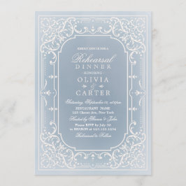 Stofbloem blauwe romantische vintage proefdinermaa kaart