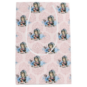 Stofbloem Blauwe & Roze Alice In Wonderland Baby S Medium Cadeauzakje