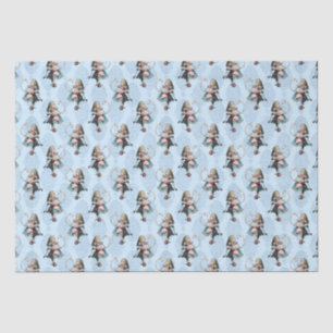 Stofbloem Blauwe & Roze Alice In Wonderland Baby S Tissuepapier