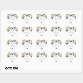 Stofbloem Blauwe Roze Witte Bloem Bruidsdouche Hart Sticker (Vel)