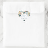 Stofbloem Blauwe Roze Witte Bloem Bruidsdouche Hart Sticker (Tas)