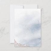 Stofbloem blauwe rustieke bloemencalligrafie dank bedankkaart (Achterkant)