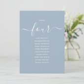 Stofbloem Blauwe Script Tafel Nummer 4 Zitplaatsin Kaart (Staand voorkant)