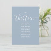 Stofbloem Blauwe Script Tafelnummer 13 Zitplaatsin (Staand voorkant)