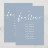 Stofbloem Blauwe Script Tafelnummer 14 Zitplaatsin (Voorkant / Achterkant)