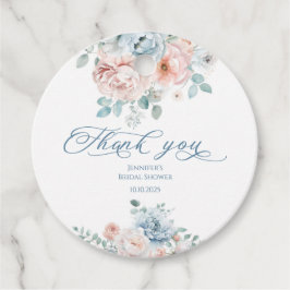 Stofbloem blauwe Something blue bruids bedankje Bedankjes Labels