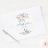 Stofbloem blauwe Something blue bruids bedankt Ronde Sticker (Envelop)