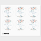 Stofbloem blauwe Something blue bruids bedankt Ronde Sticker (Vel)