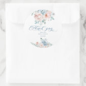 Stofbloem blauwe Something blue bruids bedankt Ronde Sticker (Tas)