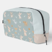 Stofbloem Blauwe Sphynx Kat Patroon Aangepaste Mon Toilettasje (Rechterhoek)
