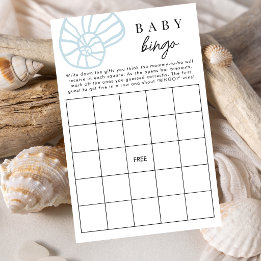 Stofbloem Blauwe Strand Kust Baby Bingo Spelkaart