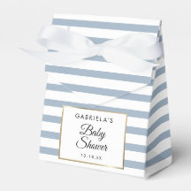 Stofbloem Blauwe Streep Elegante Gouden Babyborrel