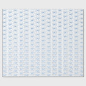 Stofbloem Blauwe Strik Krullint Boog Frame Chic Wh Cadeaupapier (Vlak)