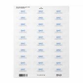 Stofbloem Blauwe Strik Moderne Whimsy Etiket (Full Sheet)