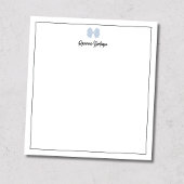 Stofbloem Blauwe Strik Rand Script Aangepaste Naam Notitieblok