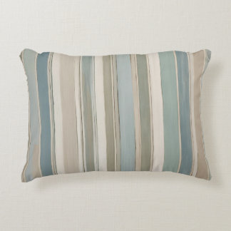 Stofbloem Blauwe Theegroen Salie Beige Streep Accent Kussen