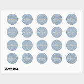 Stofbloem Blauwe Touw Hart Trouw Favor Sticker (Vel)