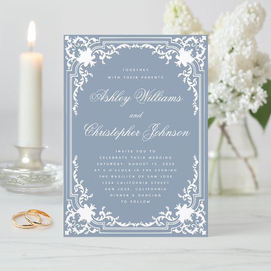 Stofbloem Blauwe Vintage Elegante Witte Scriptie B Kaart