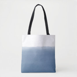 Stofbloem Blauwe Waterverf Tote Bag