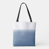 Stofbloem Blauwe Waterverf Tote Bag (Achterkant)