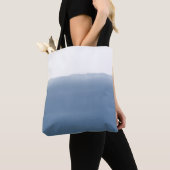 Stofbloem Blauwe Waterverf Tote Bag (Dichtbij)