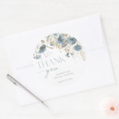 Stofbloem blauwe wilde bloemen boho bruidsfeest st ronde sticker (Envelop)