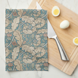 Stofbloem blauwe William Morris bloemmotief Acanth Theedoek