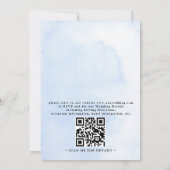 Stofbloem Blauwe Witte Bloemen Budget QR Code Huwe Kaart (Achterkant)