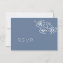Stofbloem Blauwe Witte Bloemrijke Lijnkunst RSVP