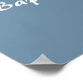 Stofbloem Blauwe Witte Kruis Bloemstuk Doop Poster (Hoek)