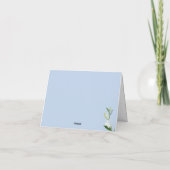 Stofbloem Blauwe Witte Lelie Trouw Dank Kaarten (Achterkant)