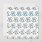 Stofbloem Blauwe Zilveren Elegante Bloemen Sweet S Kaart (Achterkant)