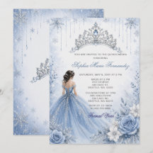 Stofbloem Blauwe Zilveren Glitter Jurk Winter Quin